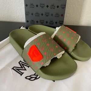 Green New Women's Visetos Canvas Slide / Sandals